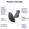 Satisfyer Plug vibrant connecté Deep Diver Satisfyer 8 x 3.3cm Noir